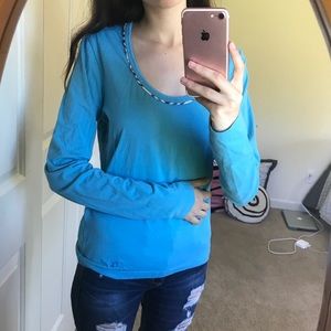 burberry blue long sleeve top